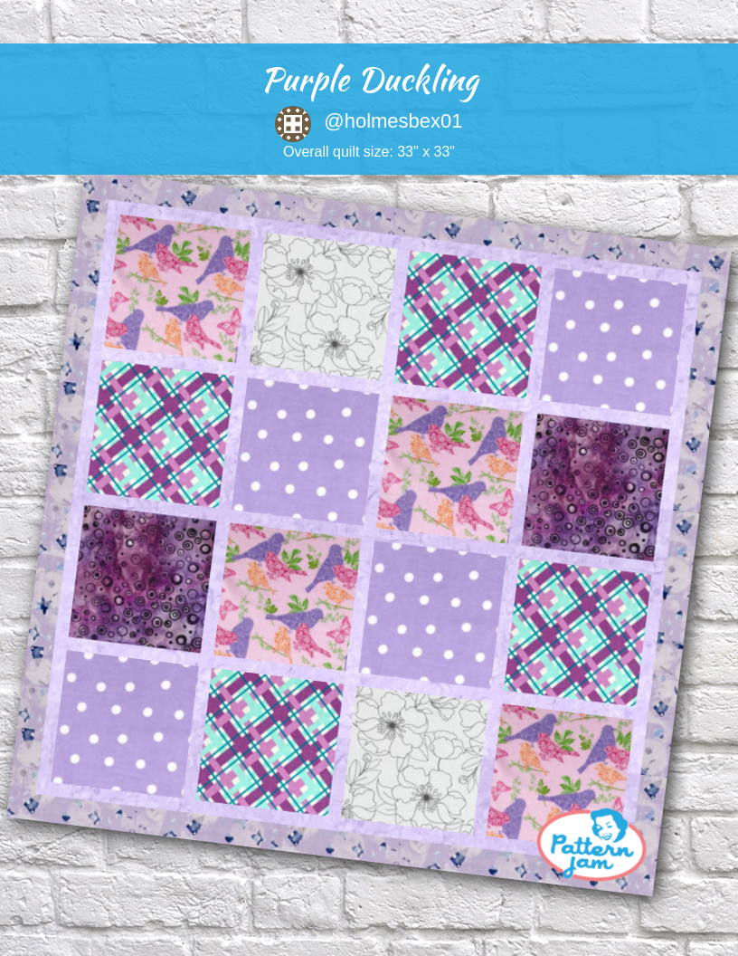 Purple Duckling - custom quilt designed by &#64;holmesbex01 using PatternJam quilt design software