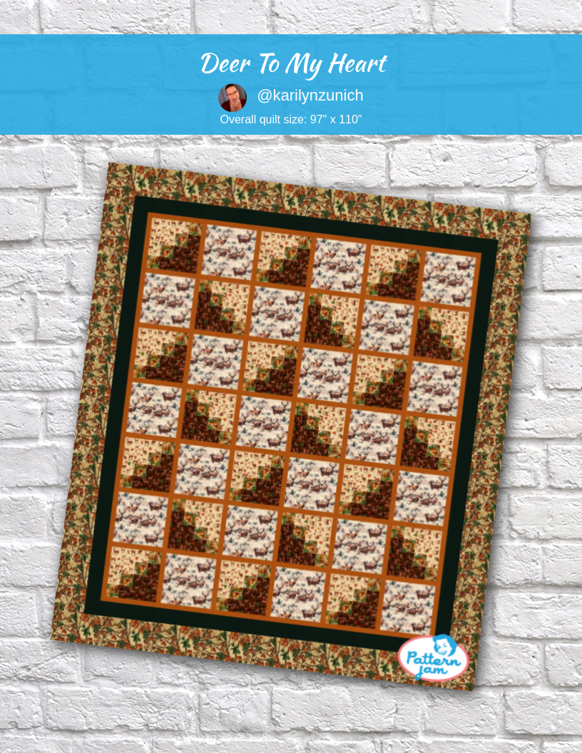Deer to my Heart - custom quilt designed by &#64;karilynzunich using PatternJam quilt design software
