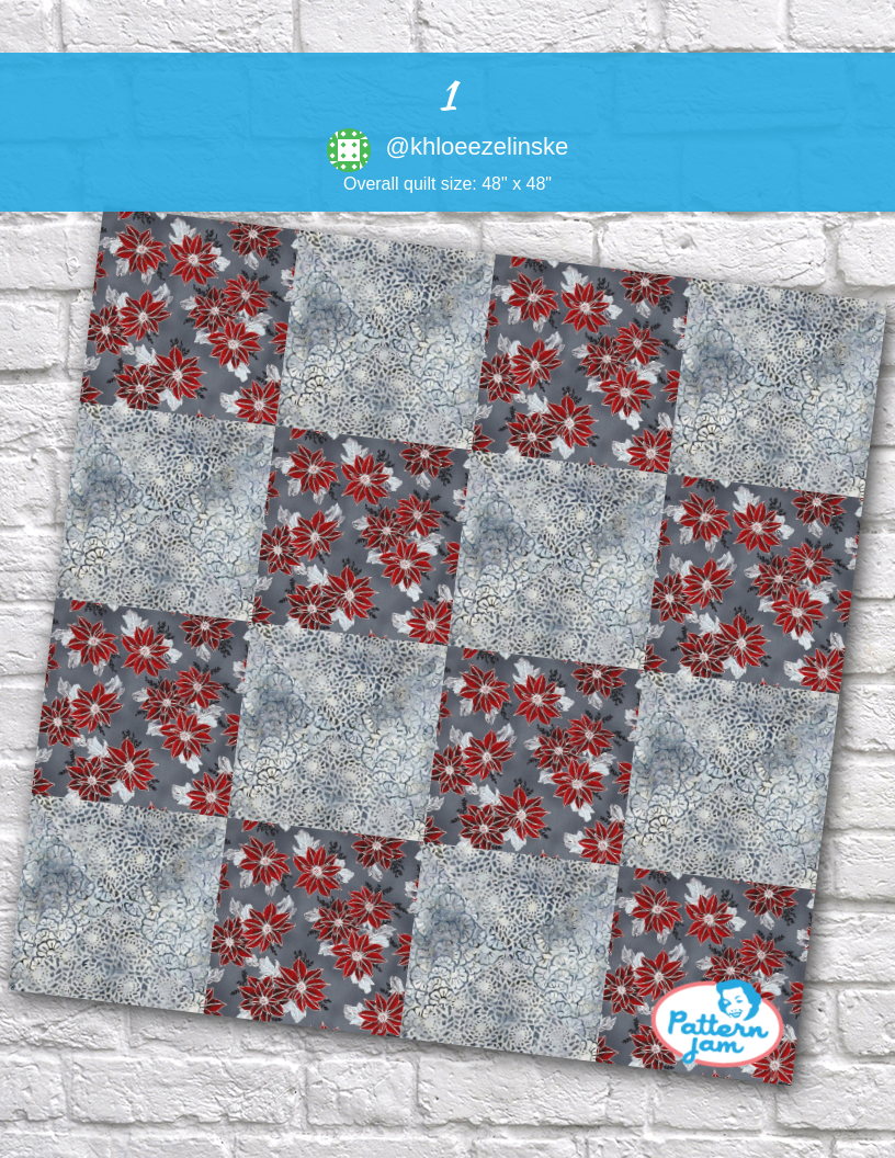 1 - custom quilt designed by &#64;khloeezelinske using PatternJam quilt design software