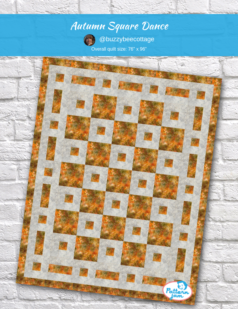 Autumn Square Dance - custom quilt designed by &#64;buzzybeecottage using PatternJam quilt design software