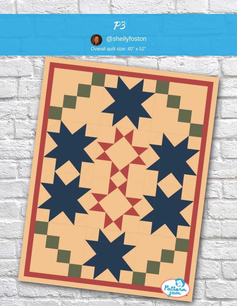 P3 - custom quilt designed by &#64;shellyfoston using PatternJam quilt design software