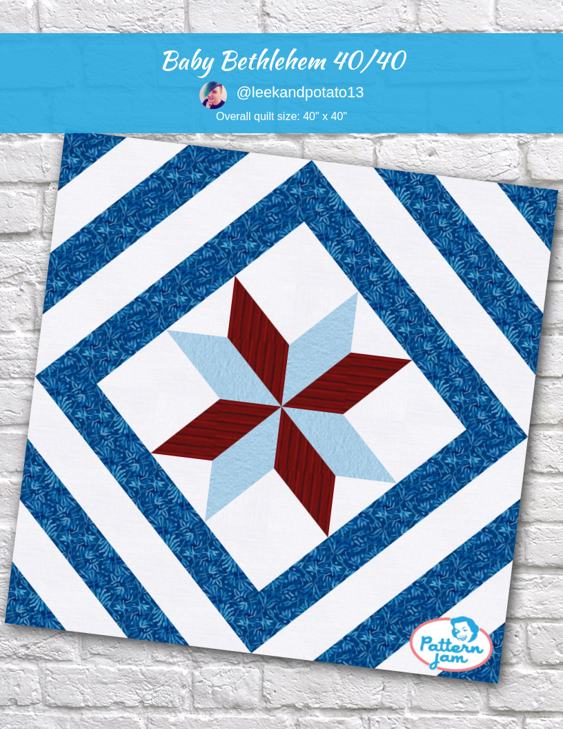 Baby Bethlehem 40/40 - custom quilt designed by @leekandpotato13 using PatternJam quilt design software