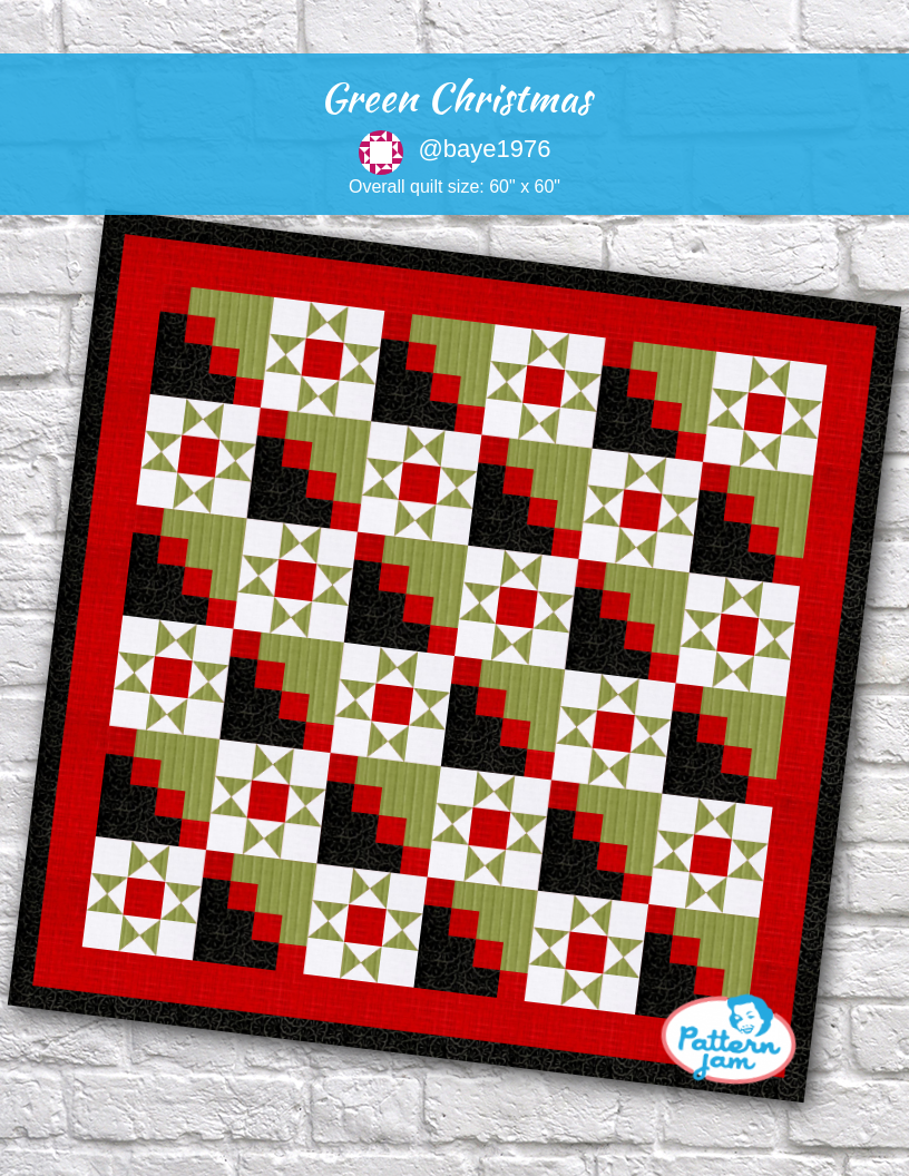 Green Christmas - custom quilt designed by &#64;baye1976 using PatternJam quilt design software