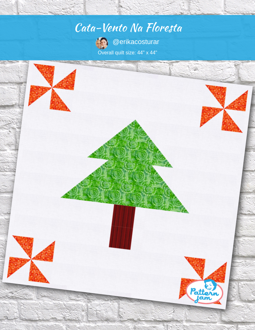 Cata-vento na floresta - custom quilt designed by &#64;erikacosturar using PatternJam quilt design software