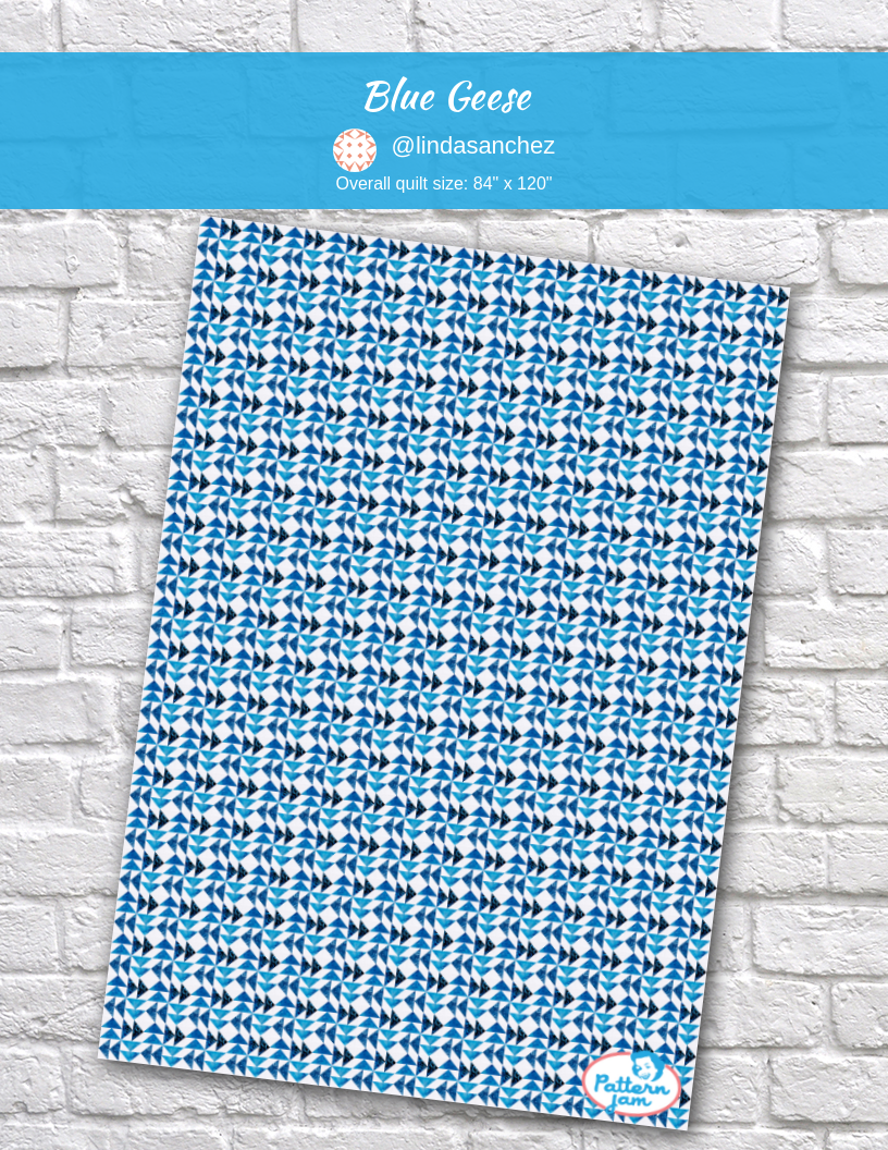 blue geese - custom quilt designed by &#64;lindasanchez using PatternJam quilt design software