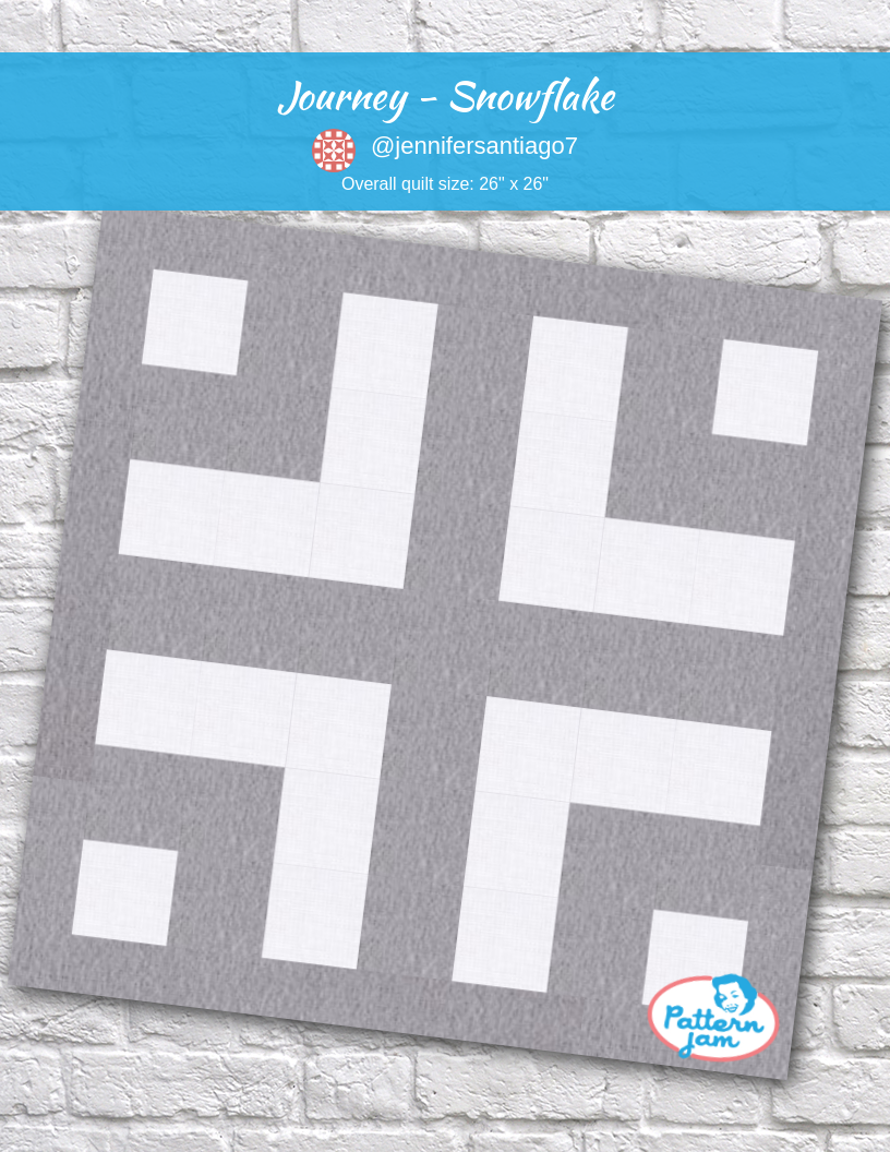 Journey - Snowflake - custom quilt designed by &#64;jennifersantiago7 using PatternJam quilt design software