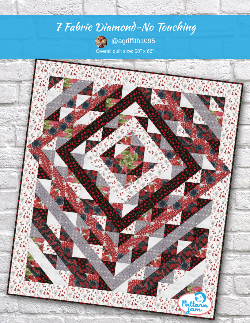 7 fabric diamond-no touching - custom quilt designed by &#64;agriffith1095 using PatternJam quilt design software