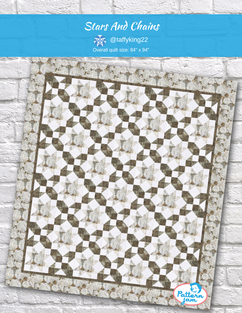 Stars and Chains - custom quilt designed by &#64;taffyking22 using PatternJam quilt design software
