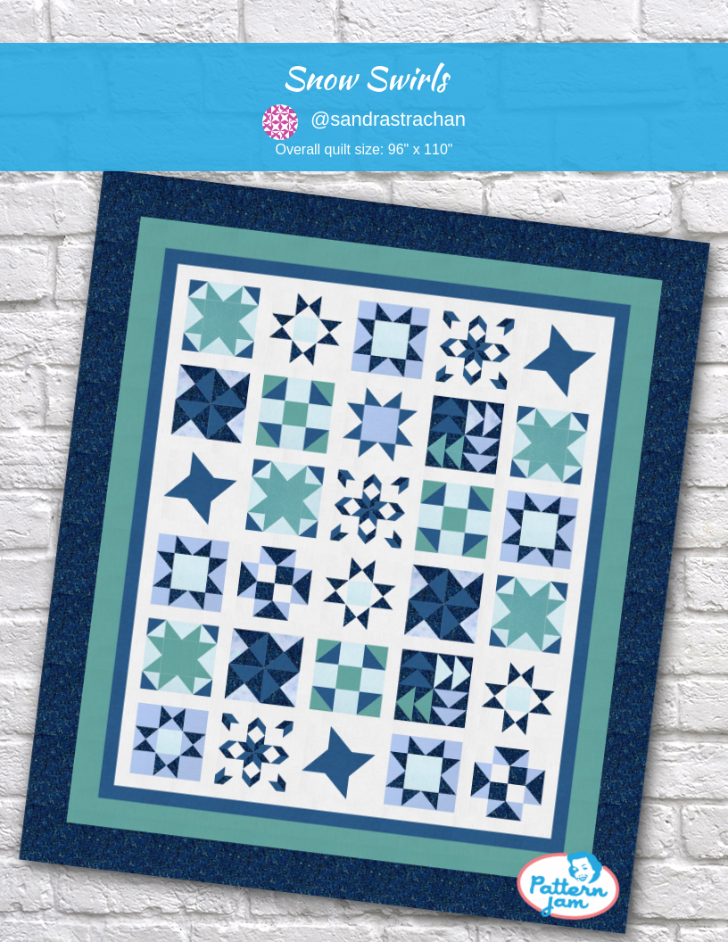Snow Swirls - custom quilt designed by &#64;sandrastrachan using PatternJam quilt design software