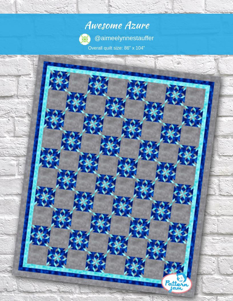 Awesome Azure - custom quilt designed by &#64;aimeelynnestauffer using PatternJam quilt design software