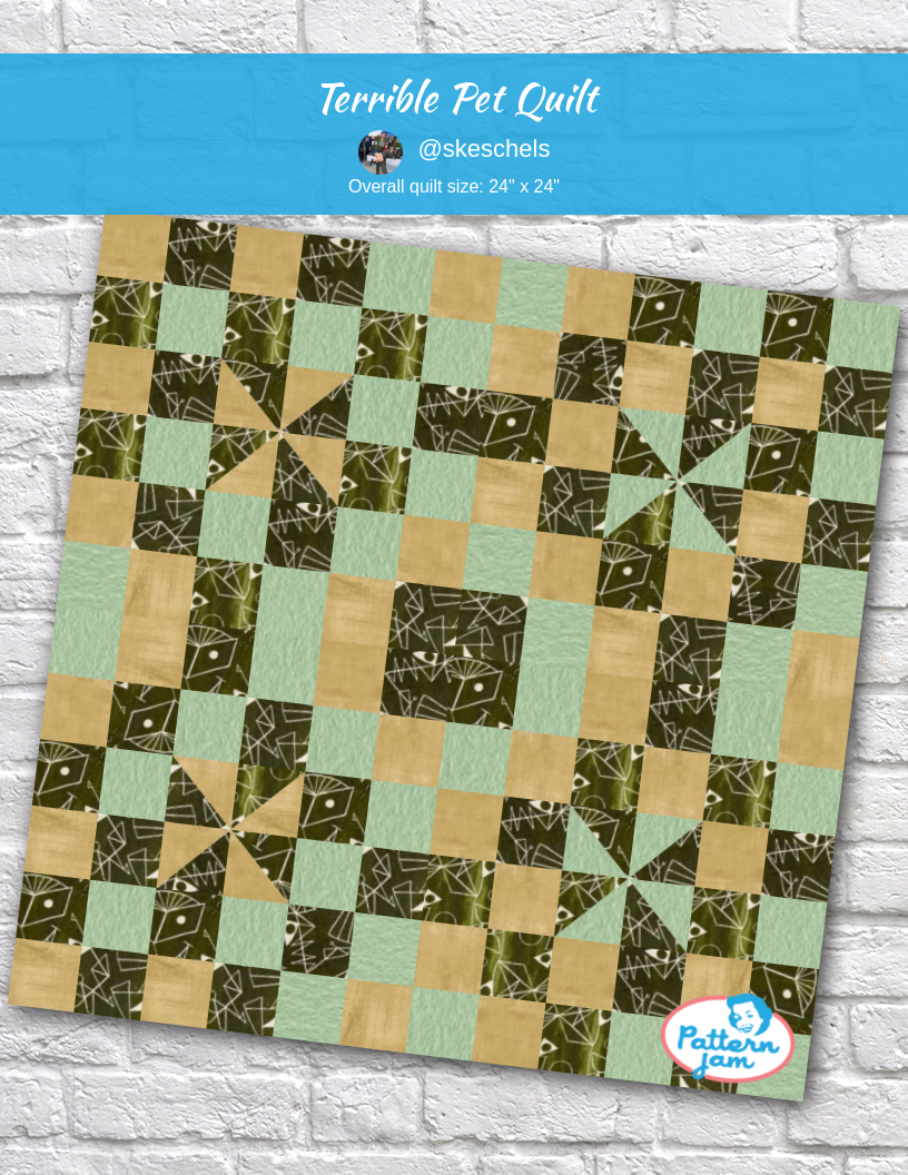 Terrible Pet Quilt - custom quilt designed by &#64;skeschels using PatternJam quilt design software