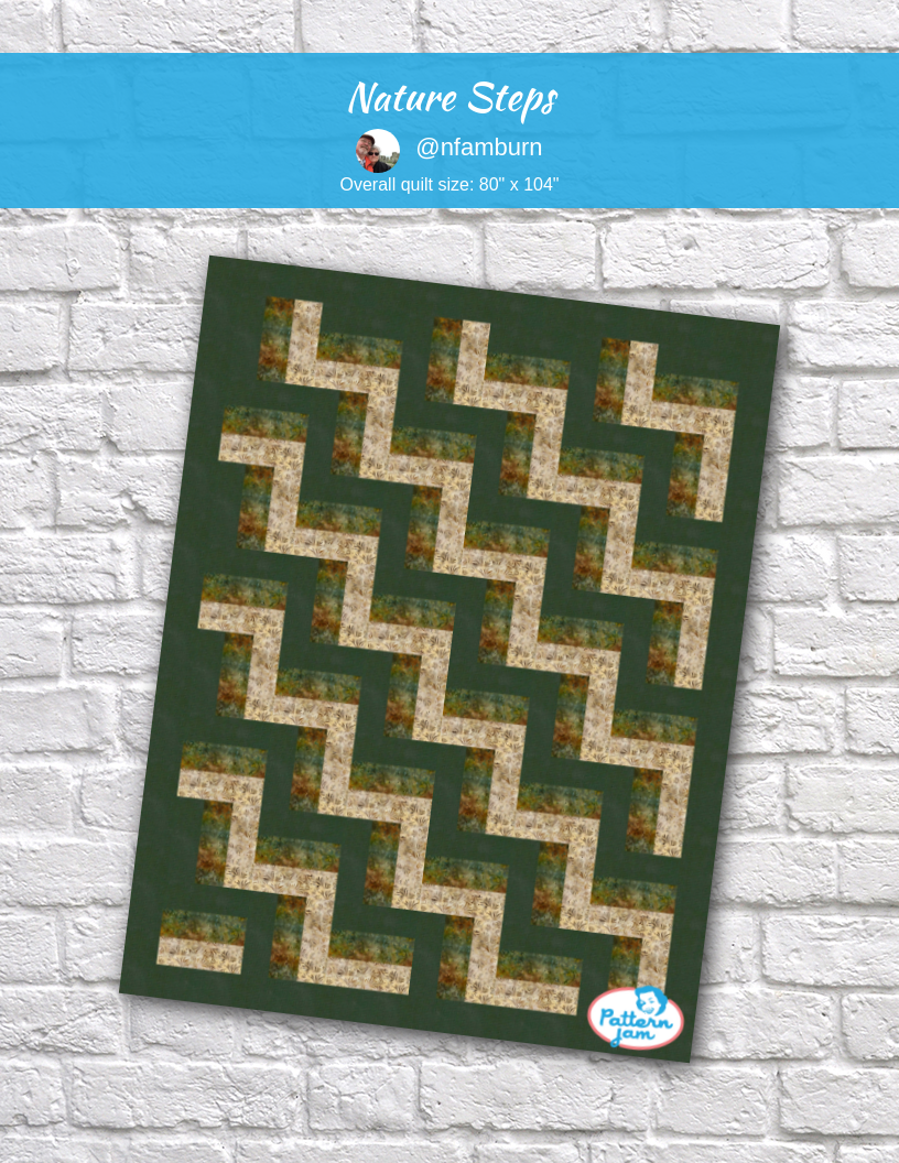 Nature steps - custom quilt designed by &#64;nfamburn using PatternJam quilt design software