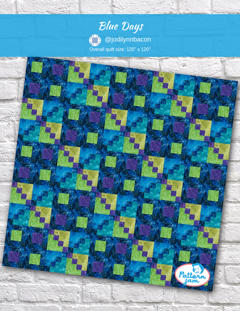Blue Days - custom quilt designed by &#64;jodilynnbacon using PatternJam quilt design software