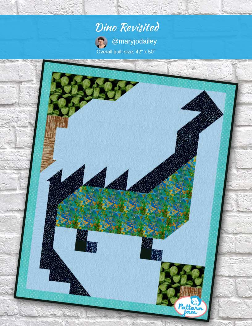 Dino Revisited - custom quilt designed by &#64;maryjodailey using PatternJam quilt design software