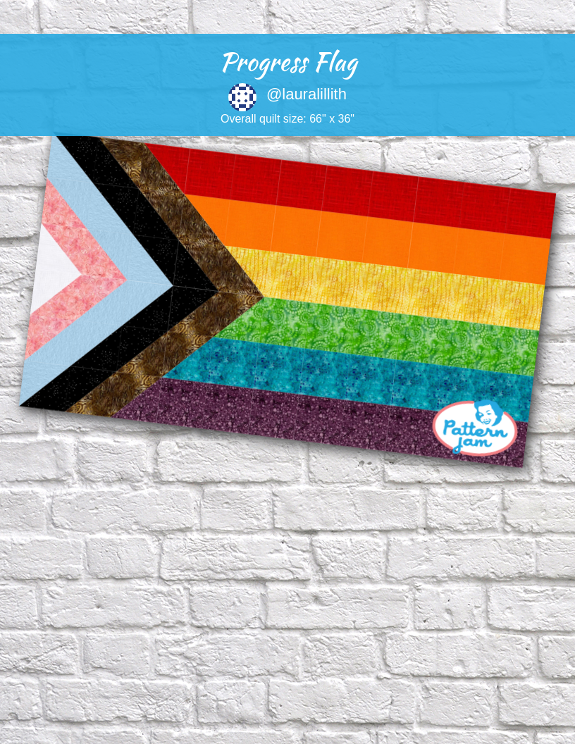 Progress Flag - custom quilt designed by &#64;lauralillith using PatternJam quilt design software