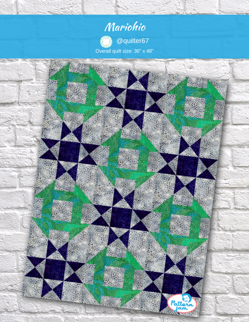 Mariohio - custom quilt designed by &#64;quilter67 using PatternJam quilt design software