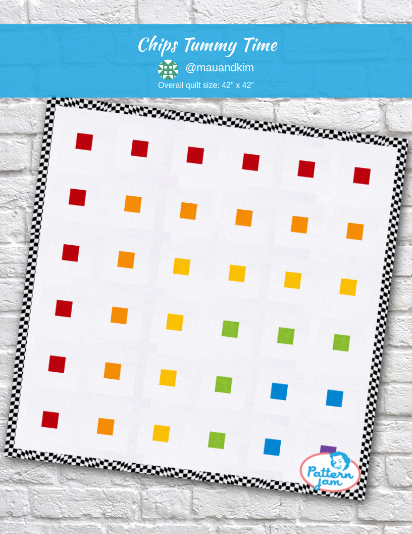 Chips Tummy Time - custom quilt designed by &#64;mauandkim using PatternJam quilt design software