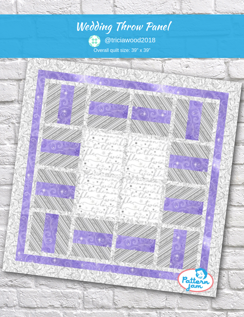Wedding Throw Panel - custom quilt designed by &#64;triciawood2018 using PatternJam quilt design software