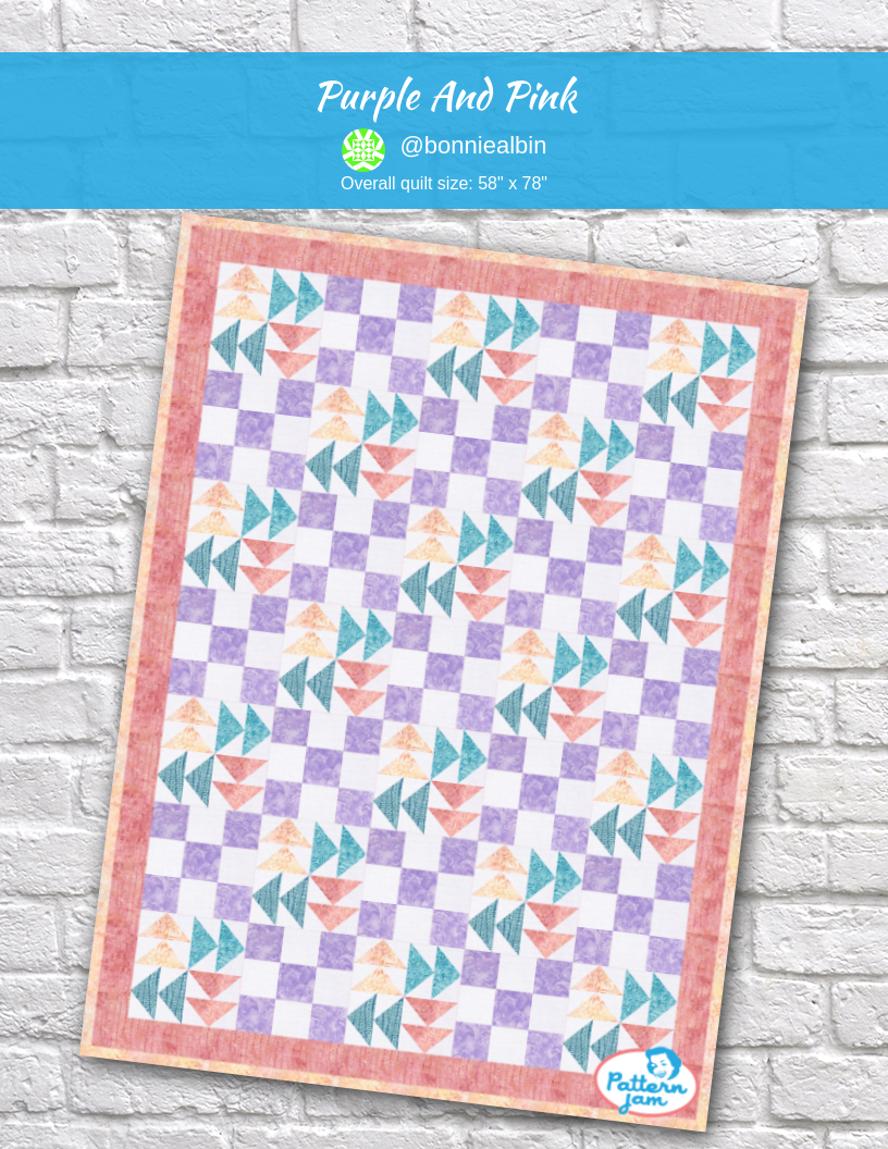 purple and pink - custom quilt designed by &#64;bonniealbin using PatternJam quilt design software