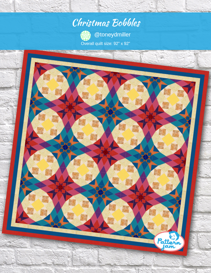 Christmas Bobbles - custom quilt designed by &#64;toneydmiller using PatternJam quilt design software