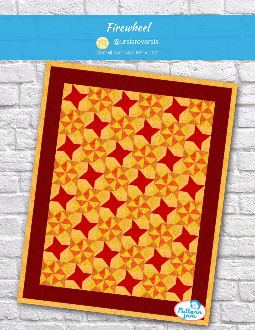 Firewheel - custom quilt designed by &#64;ursisreversis using PatternJam quilt design software