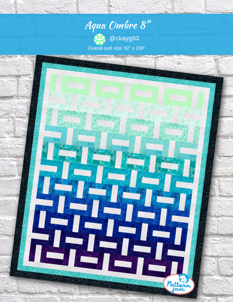 Aqua Ombre 8" - custom quilt designed by &#64;ckayg93 using PatternJam quilt design software