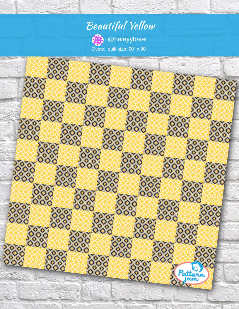 Beautiful yellow - custom quilt designed by &#64;haleyybaier using PatternJam quilt design software