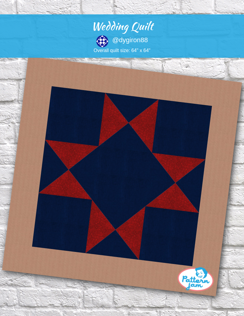 Wedding quilt - custom quilt designed by &#64;dygiron88 using PatternJam quilt design software