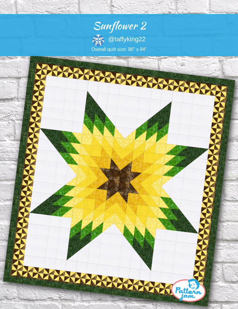 Sunflower 2 - custom quilt designed by &#64;taffyking22 using PatternJam quilt design software