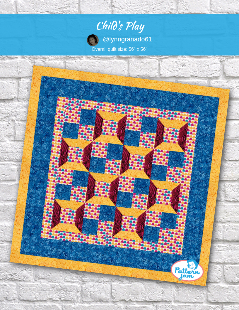 Child's  Play - custom quilt designed by &#64;lynngranado61 using PatternJam quilt design software