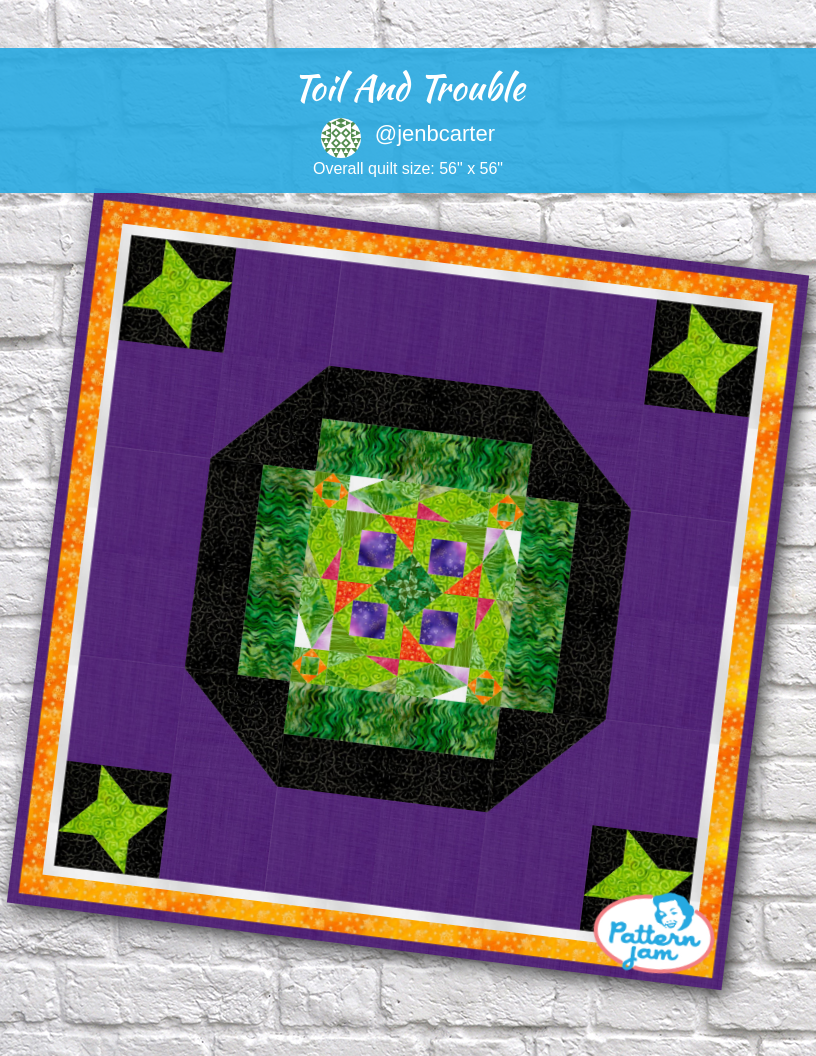 Toil and Trouble - custom quilt designed by &#64;jenbcarter using PatternJam quilt design software