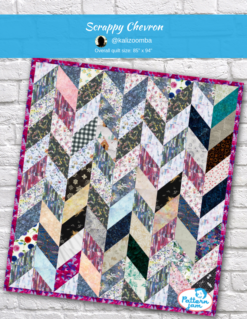 scrappy chevron - custom quilt designed by &#64;kalizoomba using PatternJam quilt design software