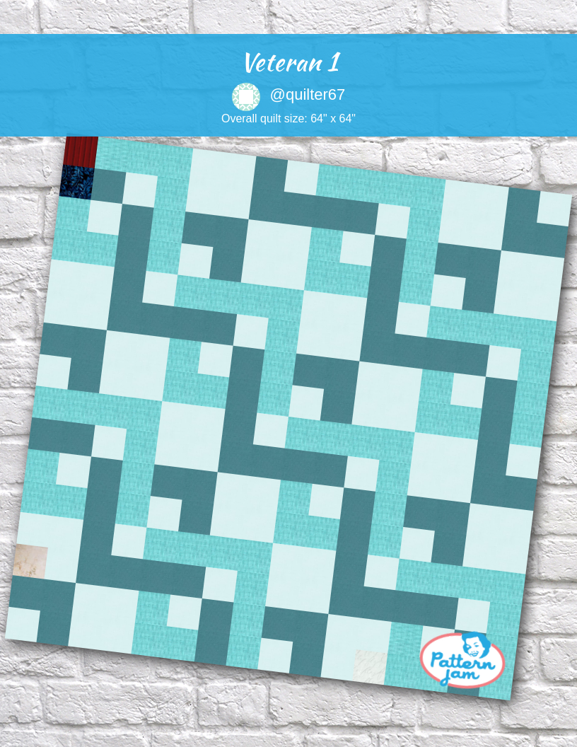Veteran 1 - custom quilt designed by &#64;quilter67 using PatternJam quilt design software