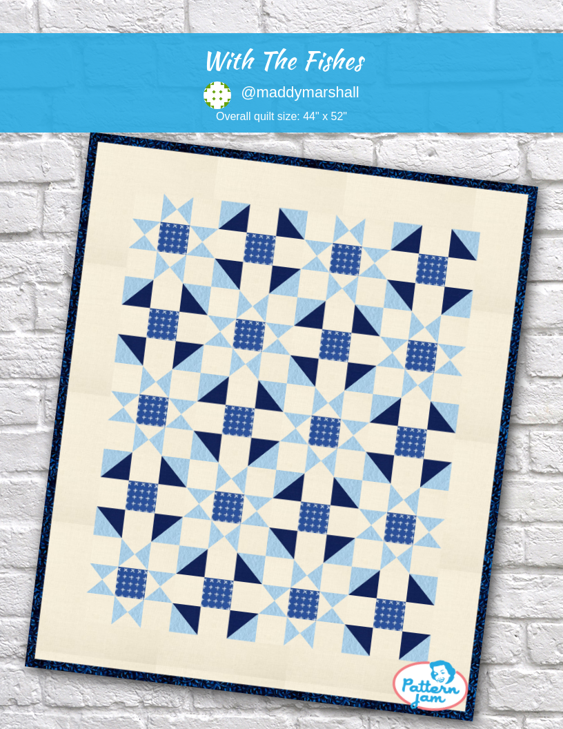 with the fishes - custom quilt designed by &#64;maddymarshall using PatternJam quilt design software