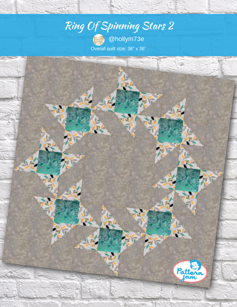 Ring of spinning stars 2 - custom quilt designed by &#64;hollym73e using PatternJam quilt design software