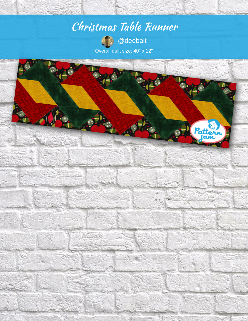 christmas table runner - custom quilt designed by &#64;deebalt using PatternJam quilt design software