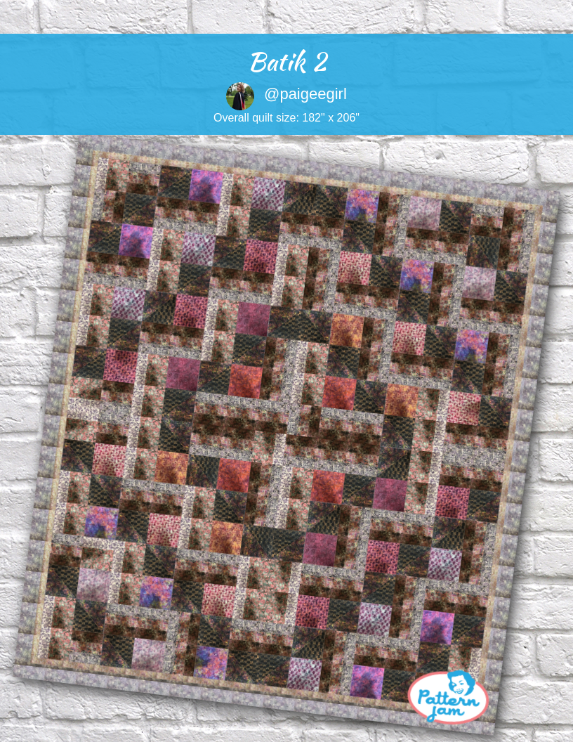 Batik 2 - custom quilt designed by &#64;paigeegirl using PatternJam quilt design software