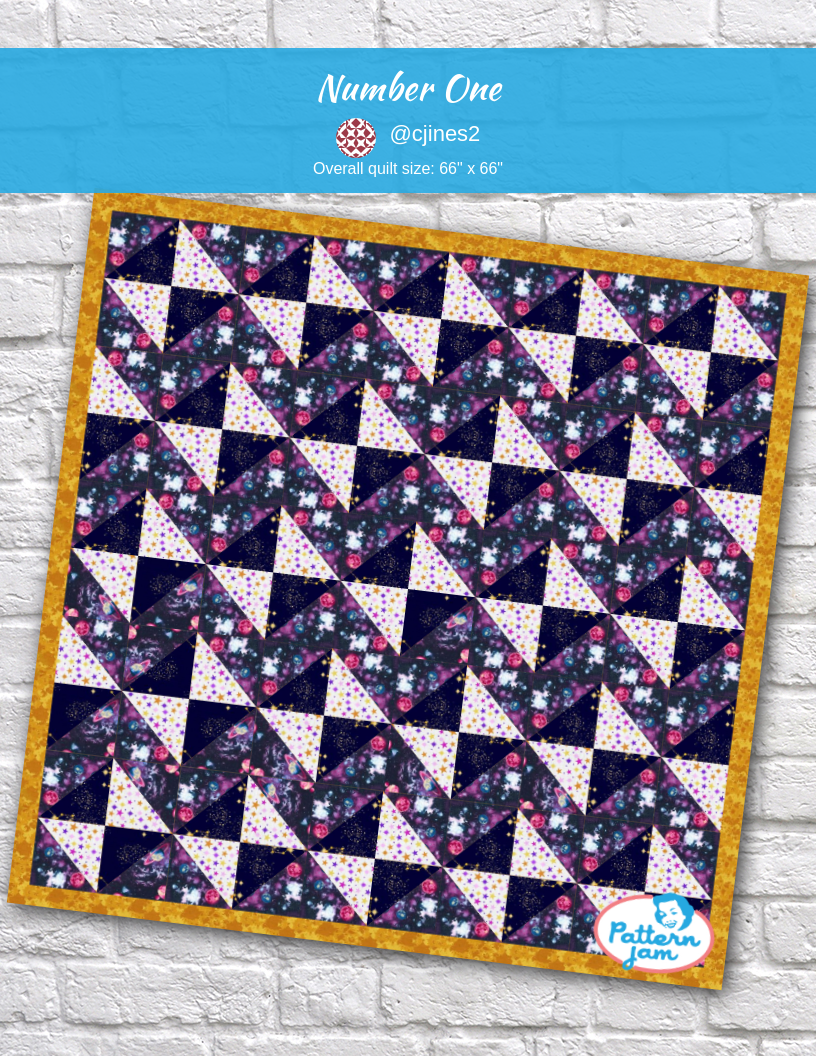 number one - custom quilt designed by &#64;cjines2 using PatternJam quilt design software