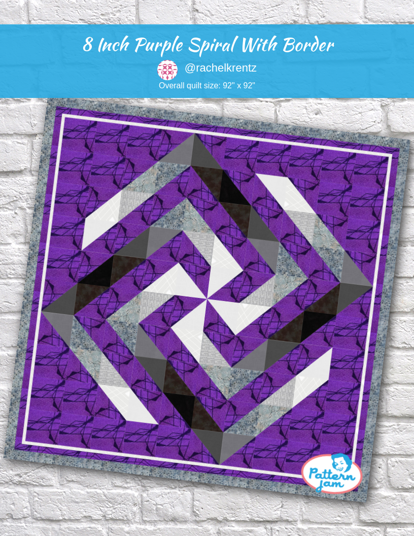 8 inch purple spiral with border - custom quilt designed by &#64;rachelkrentz using PatternJam quilt design software