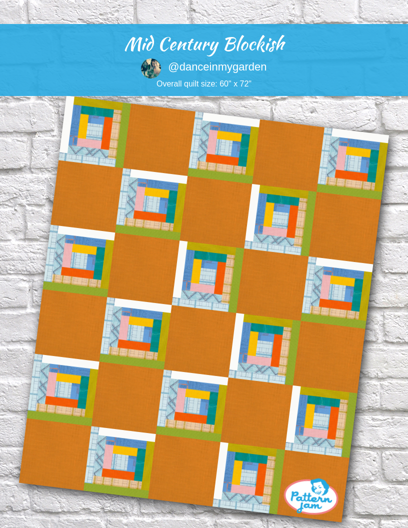 Mid century blockish - custom quilt designed by &#64;danceinmygarden using PatternJam quilt design software
