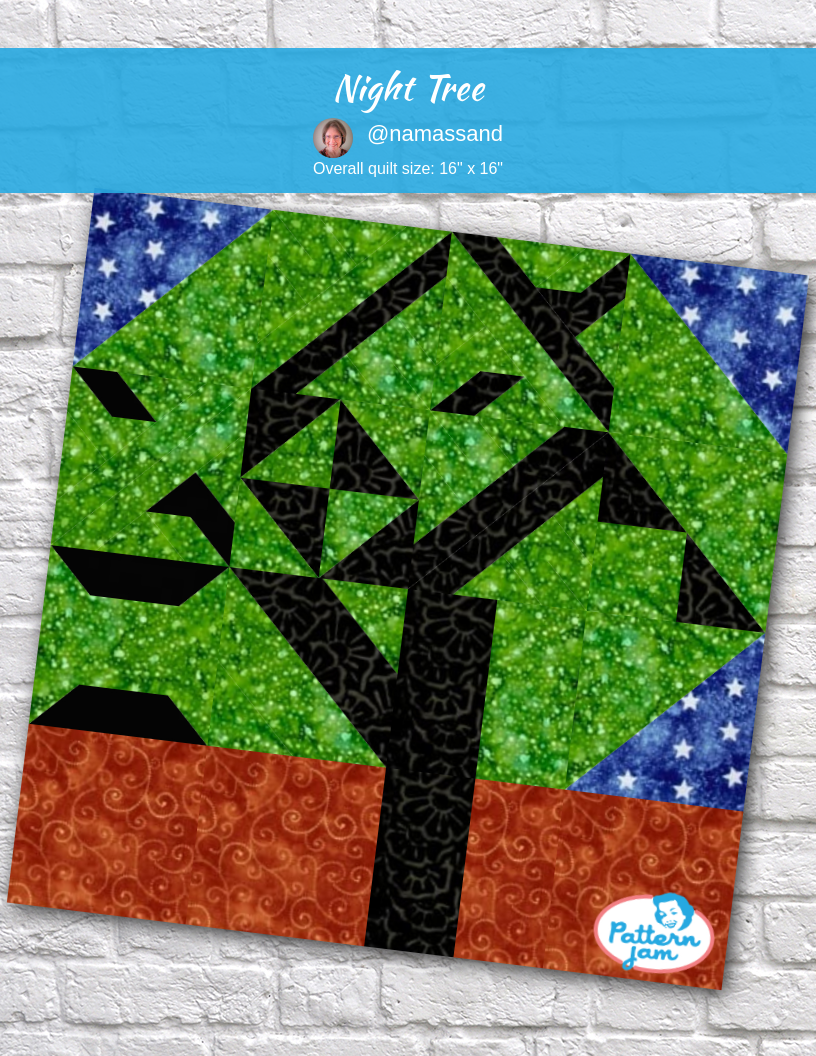 Night Tree - custom quilt designed by &#64;namassand using PatternJam quilt design software
