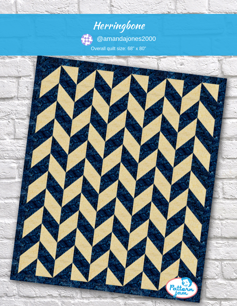 herringbone - custom quilt designed by &#64;amandajones2000 using PatternJam quilt design software