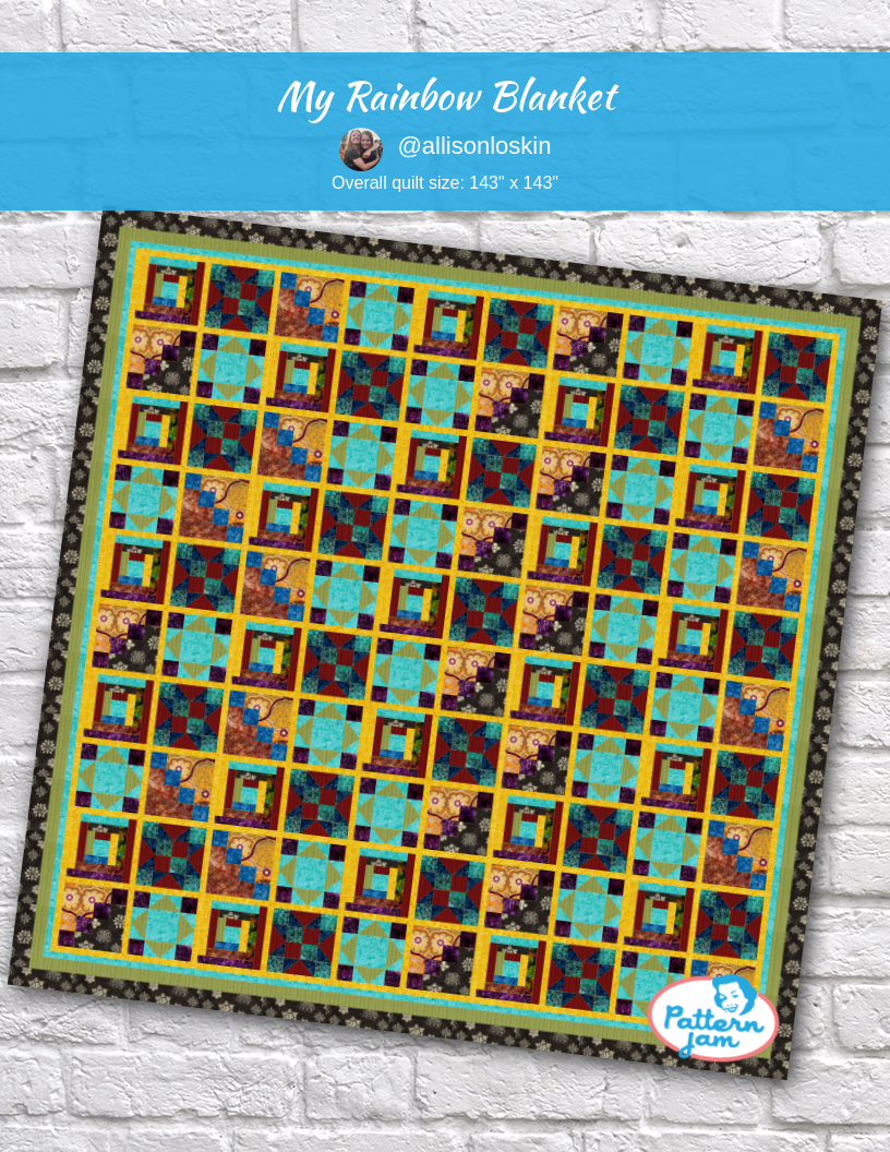 My Rainbow Blanket - custom quilt designed by &#64;allisonloskin using PatternJam quilt design software