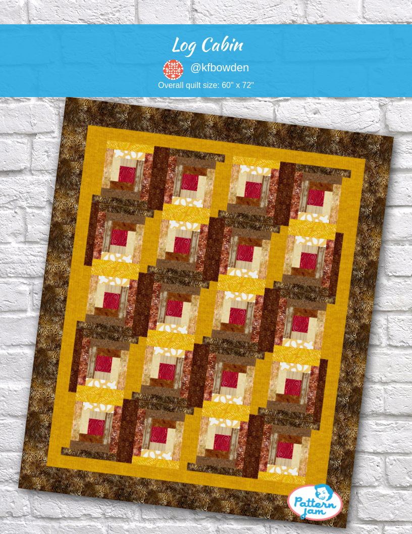 Log Cabin - custom quilt designed by &#64;kfbowden using PatternJam quilt design software