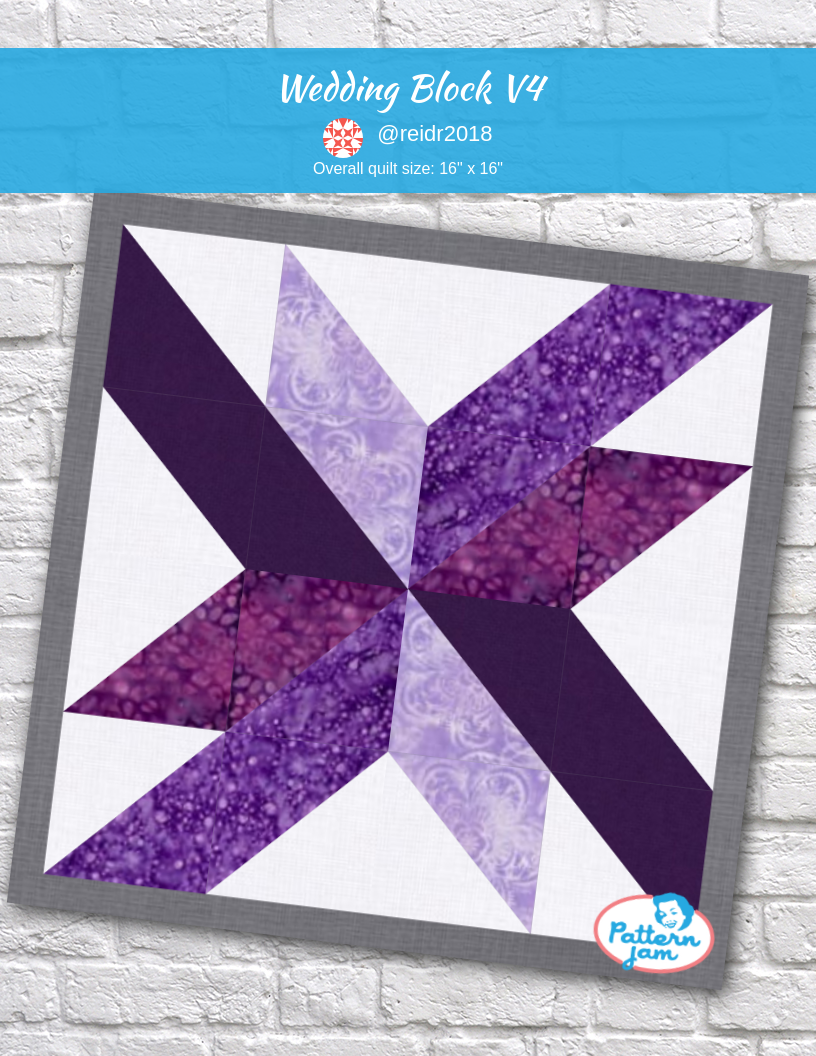Wedding Block V4 - custom quilt designed by &#64;reidr2018 using PatternJam quilt design software