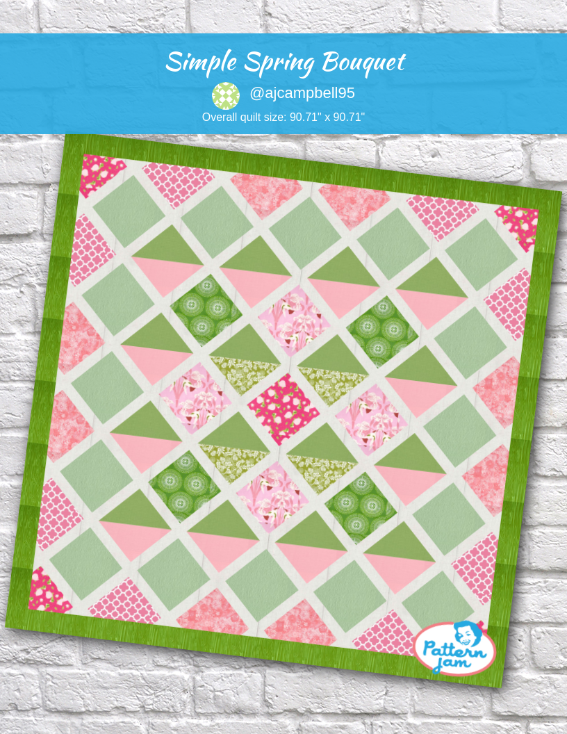 simple spring bouquet - custom quilt designed by &#64;ajcampbell95 using PatternJam quilt design software