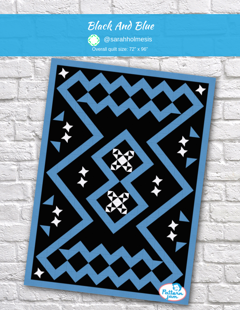 Black and Blue - custom quilt designed by &#64;sarahholmesis using PatternJam quilt design software