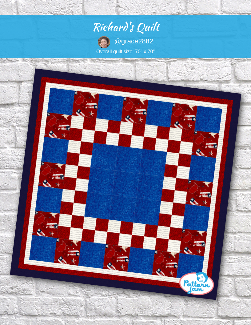Richard's quilt - custom quilt designed by &#64;grace2882 using PatternJam quilt design software
