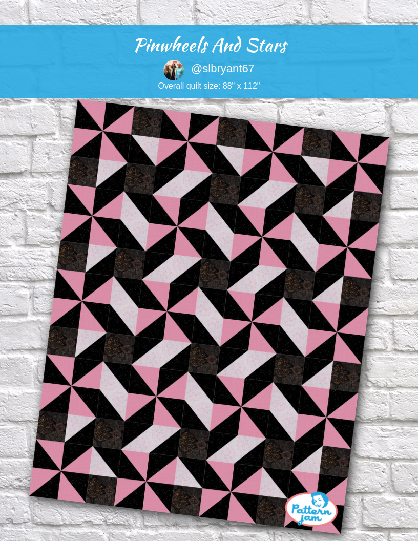 Pinwheels and Stars - custom quilt designed by &#64;slbryant67 using PatternJam quilt design software