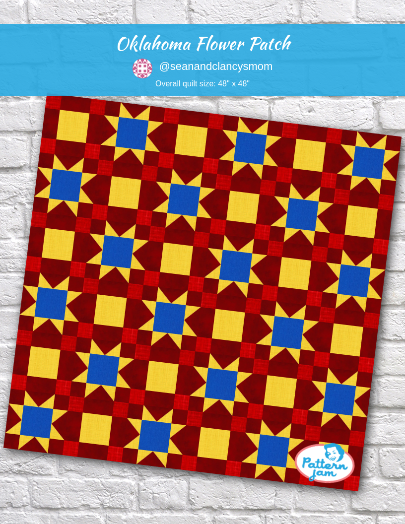 Oklahoma Flower Patch - custom quilt designed by &#64;seanandclancysmom using PatternJam quilt design software
